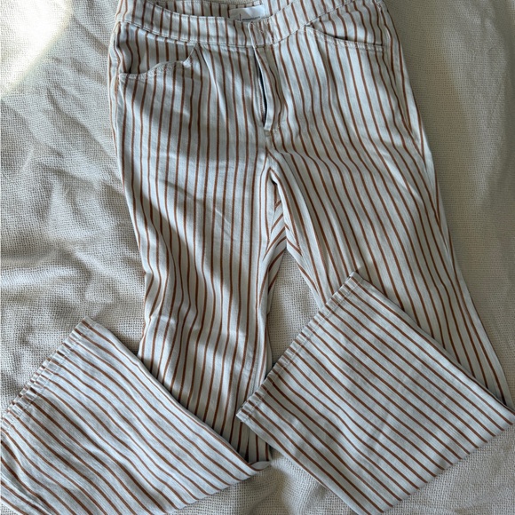 Anthropologie Kellie Orange and cream striped flare pants - Picture 4 of 8
